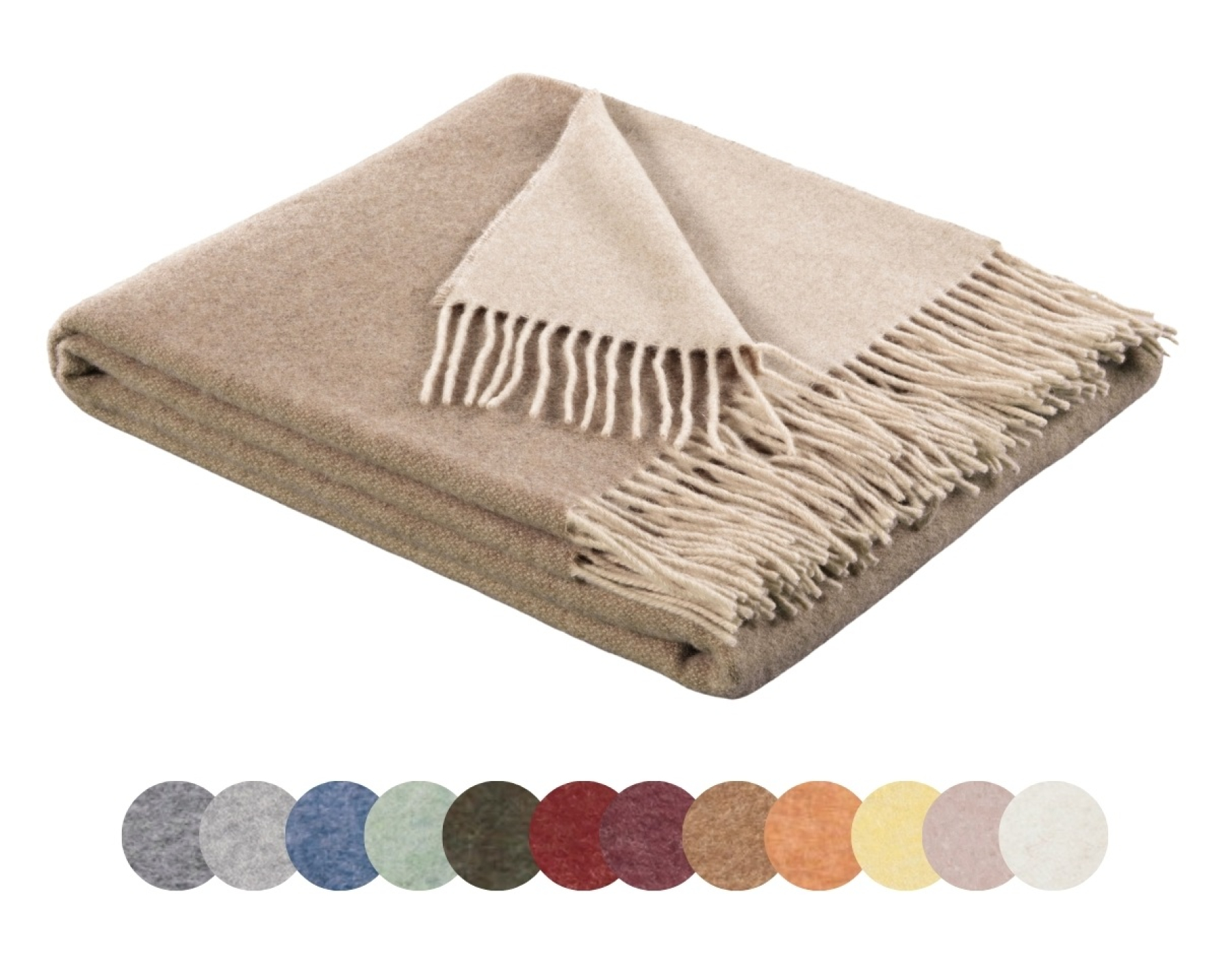 Biederlack Kaschmirplaid Uni 150 x 200 cm - Mehrere Farben